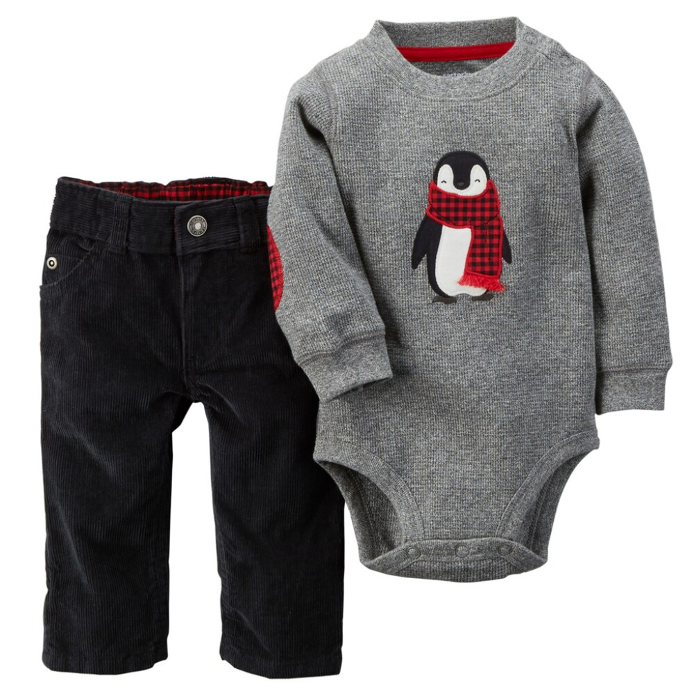 Carter’s Newborn 6 Months Baby Boy Penguin Bodysuit Pants Set Holiday Christmas